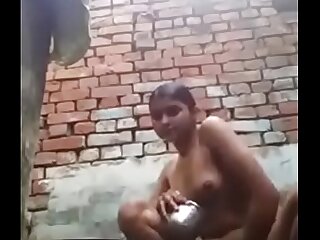 desi girl bathing and scraping her pussy in conduct oneself cammera